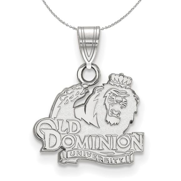Sterling Silver Old Dominion U. Small Mascot Necklace - 18 Inch